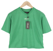 RLX RALPH LAUREN Women T-Shirt M Green Short Sleeve Crew Neck Tricot Stretch