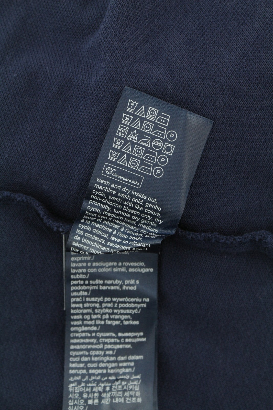 TOMMY HILFIGER Men T-Shirt S Dark Blue Short Sleeve Polo Neck Cotton