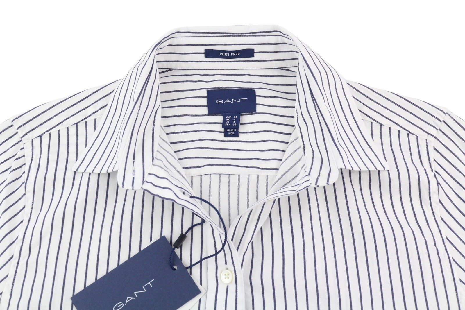 GANT PP Dobby Stripe Women Shirt EU34 Button-Up Spread Neck Long Sleeve Classic