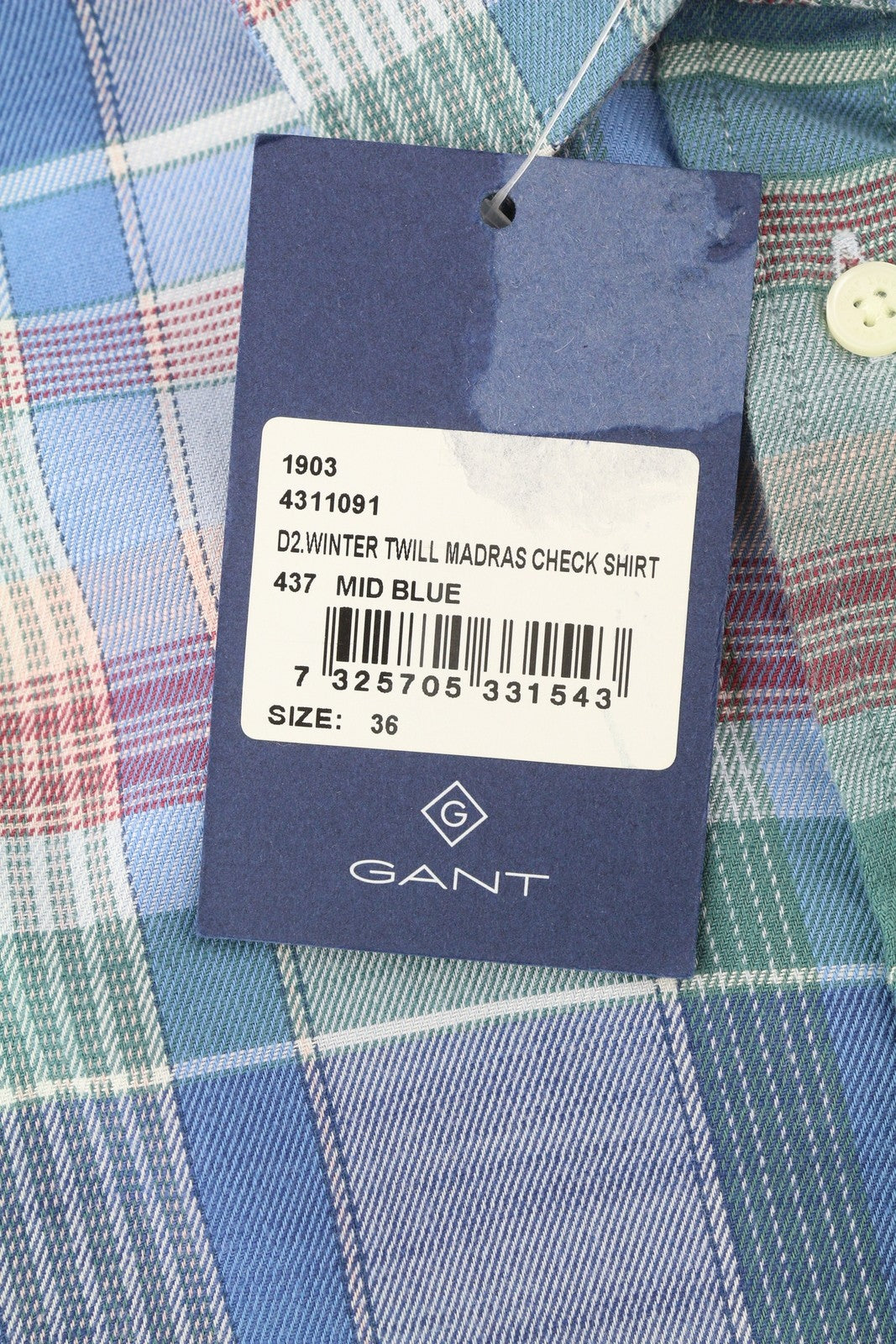 GANT Winter Twill Madras Check Women Shirt EU36 Colourful Flannel Button-Up