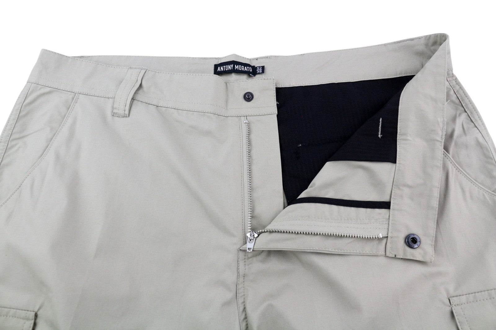 ANTONY MORATO Virtual Paradise Men Shorts W38 Grey Cargo Zip Fly Patch Pockets