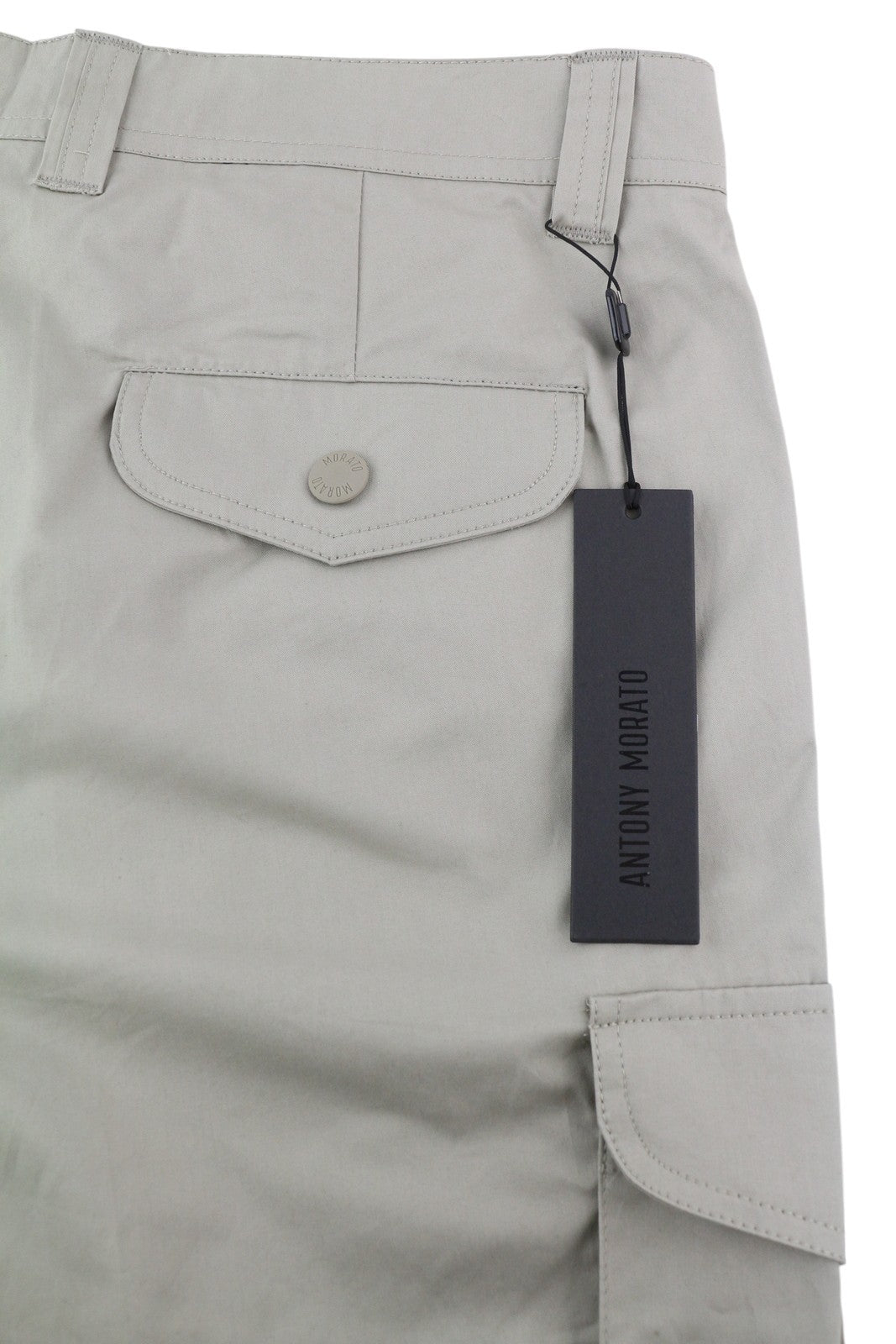 ANTONY MORATO Virtual Paradise Men Shorts W38 Grey Cargo Zip Fly Patch Pockets