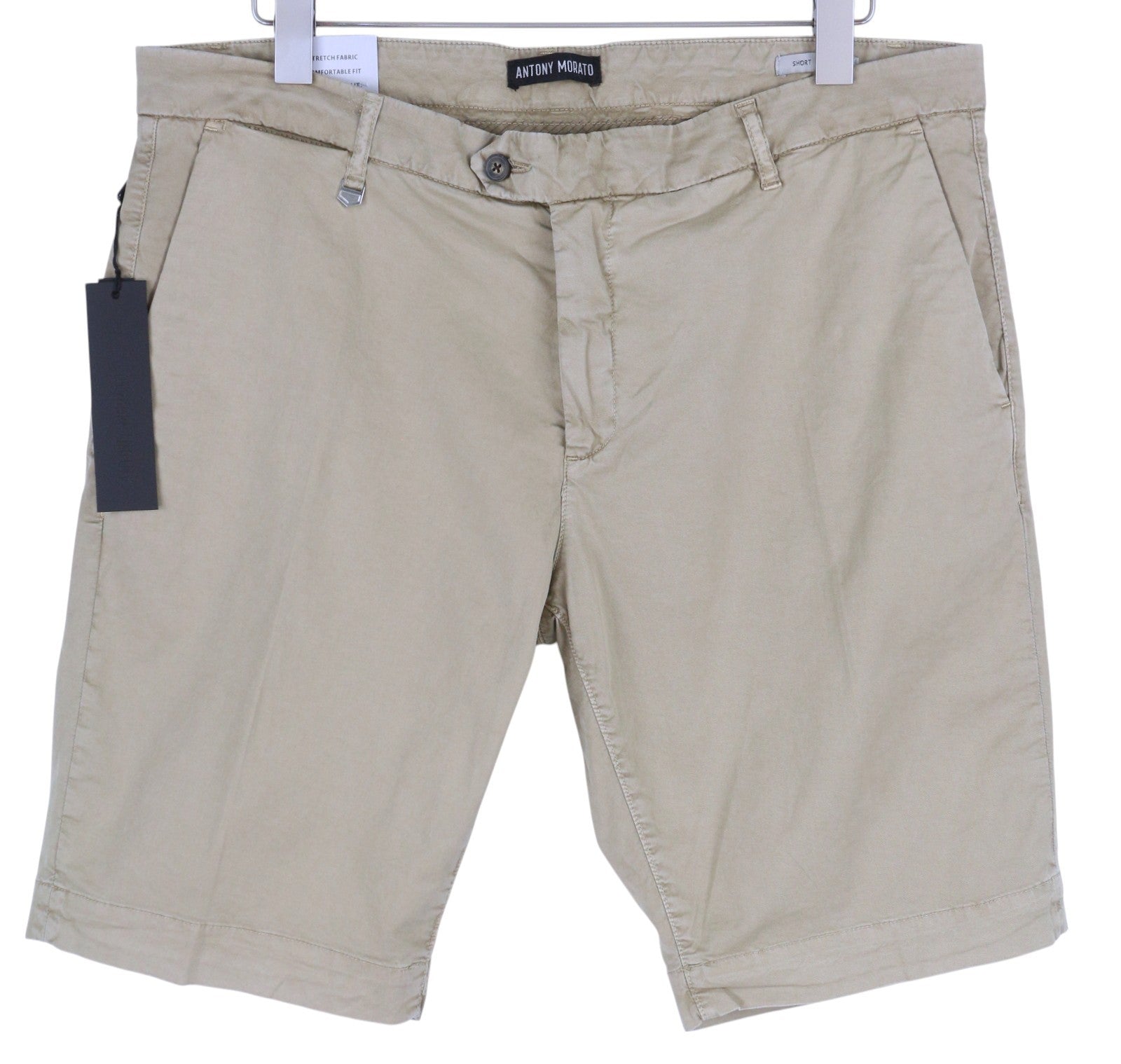 ANTONY MORATO Bryan Men Shorts W38 Beige Chino Zip Fly Logo Pockets Casual