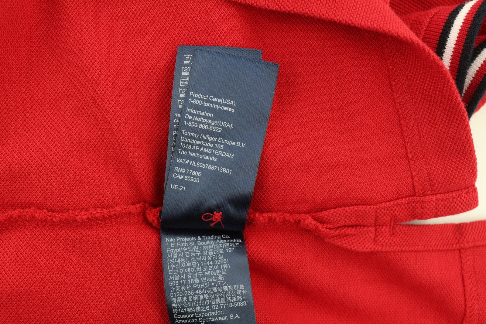 TOMMY HILFIGER Tipped SL Men T-Shirt XS Organic Cotton Polo Slim Fit