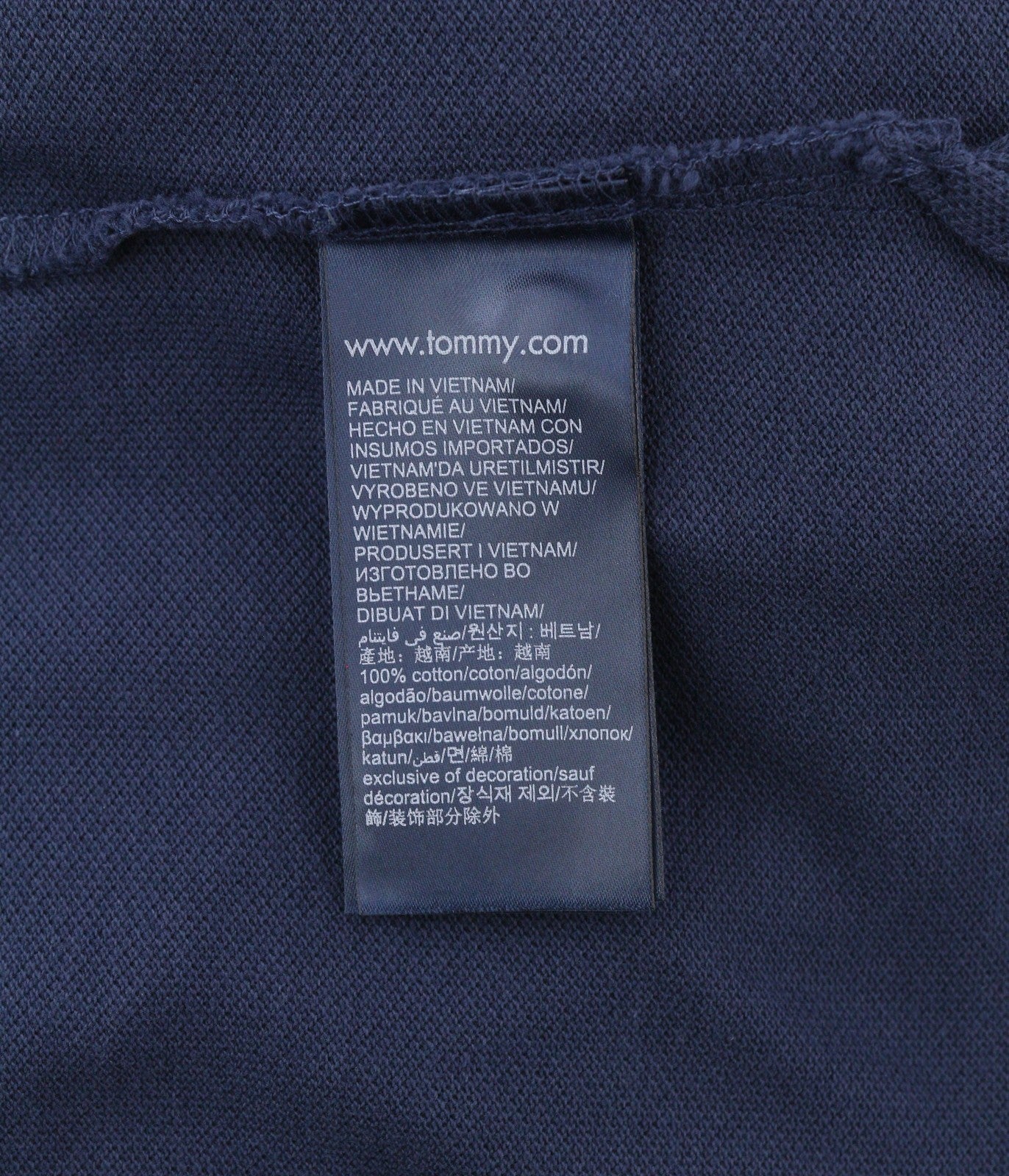 TOMMY HILFIGER Tipped SL Blue Men T-Shirt XS Organic Cotton Polo Slim