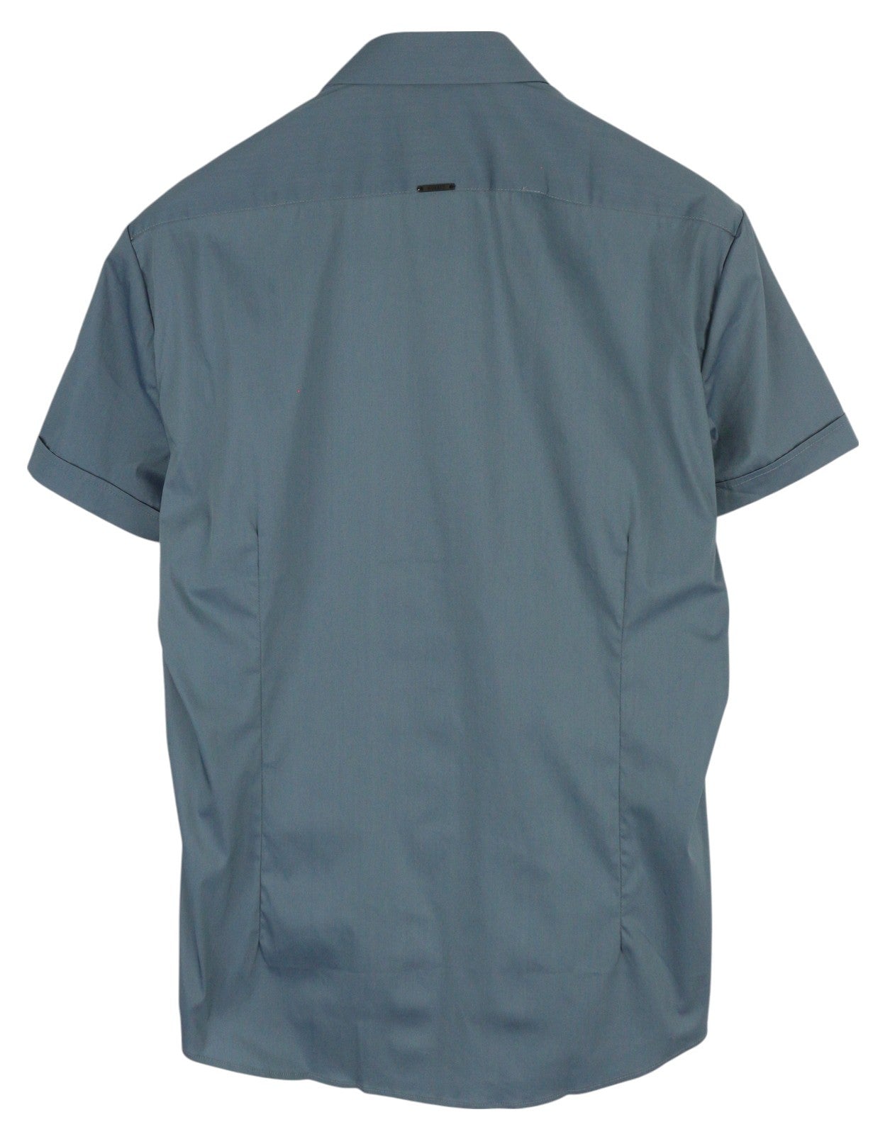 ANTONY MORATO Avio Men Shirt L Blue Slim Short Sleeve Button-Up Patterned