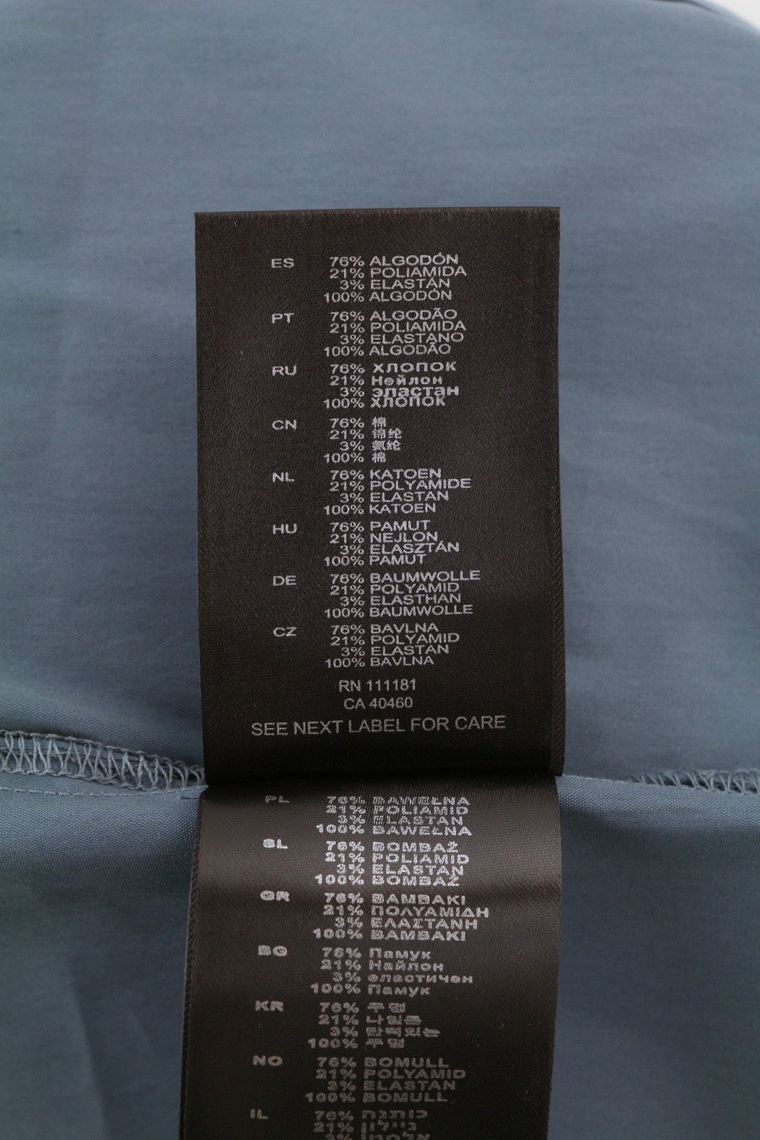 ANTONY MORATO Avio Men Shirt L Blue Slim Short Sleeve Button-Up Patterned