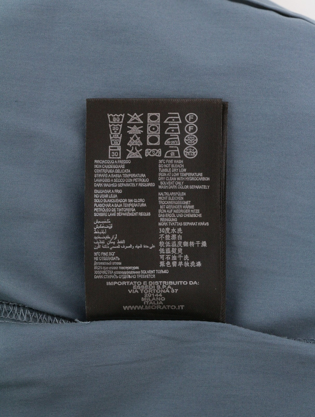 ANTONY MORATO Avio Men Shirt L Blue Slim Short Sleeve Button-Up Patterned