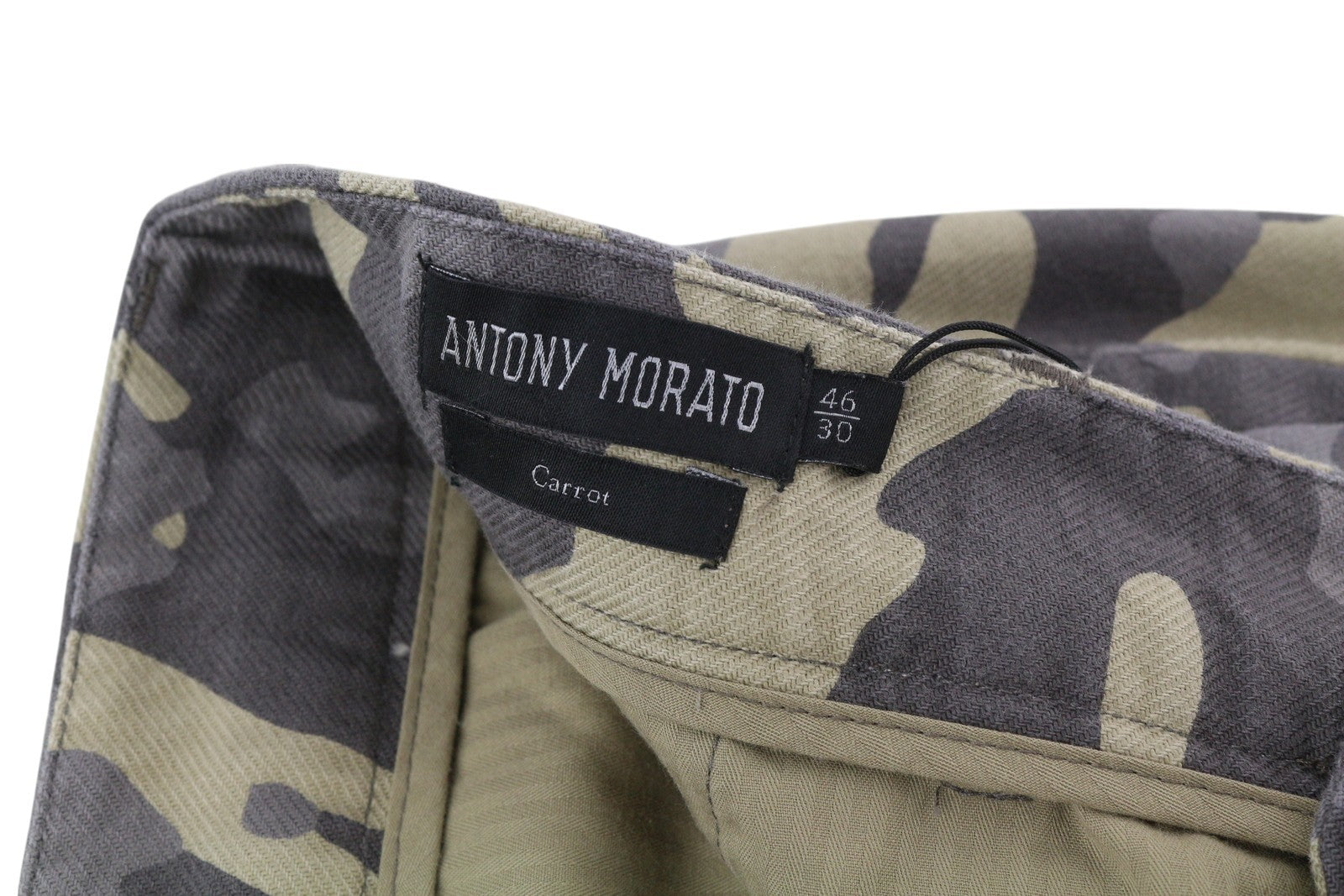 ANTONY MORATO Men Shorts W30 Camouflage Chino Carrot Fit Turn-Up Button Fly