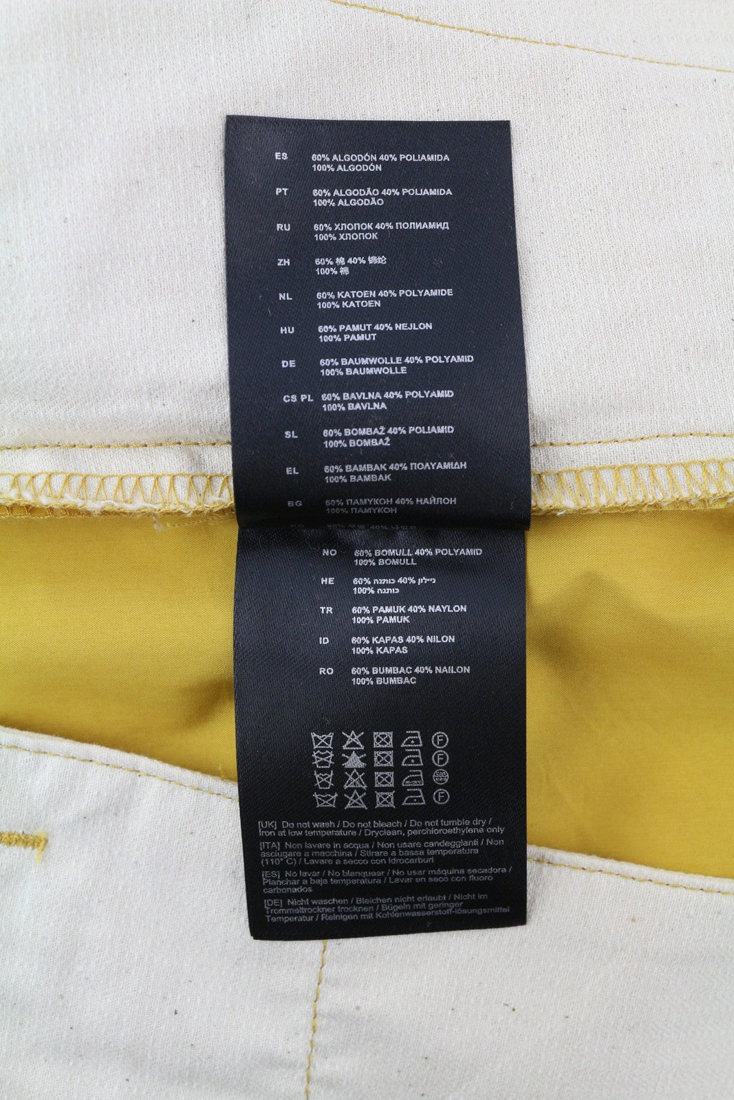 ANTONY MORATO Fred Men Shorts W40 Yellow Carrot Fit Chino Pleated Belted Logo