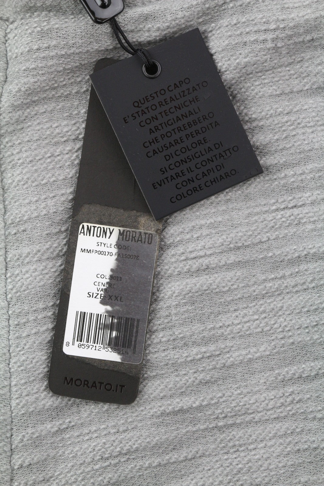 ANTONY MORATO Men Shorts 2XL Grey Melange Sweat Drawstring Waist Logo Pockets