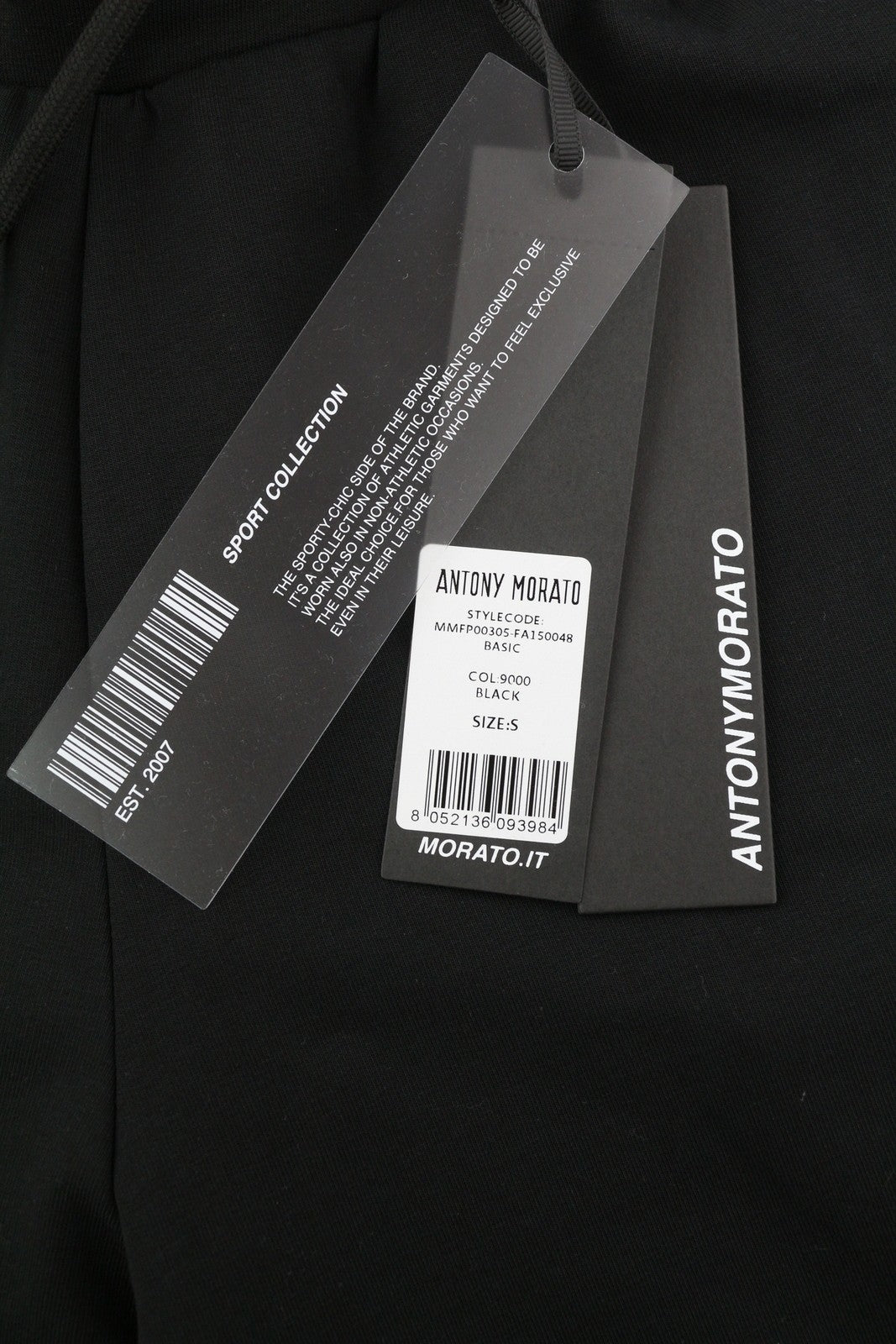 ANTONY MORATO Men Shorts S Black Sweat Drawstring Waist Zipped Pockets Logo