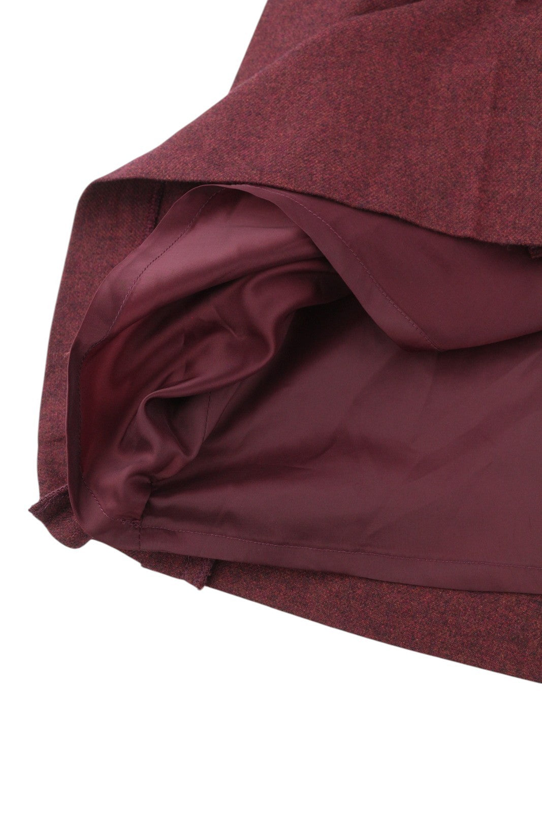 GANT Washable Stretch Wool Women Skirt EU36 Burgundy Melange Zip Knee Length