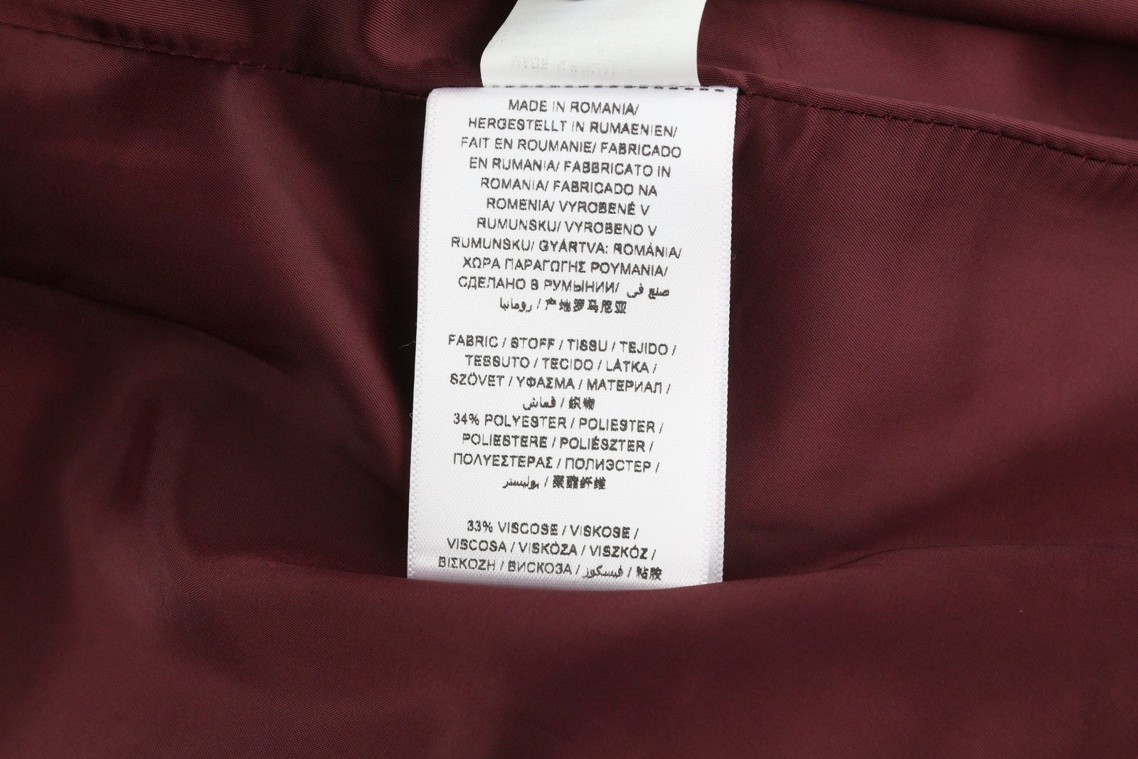 GANT Washable Stretch Wool Women Skirt EU36 Burgundy Melange Zip Knee Length