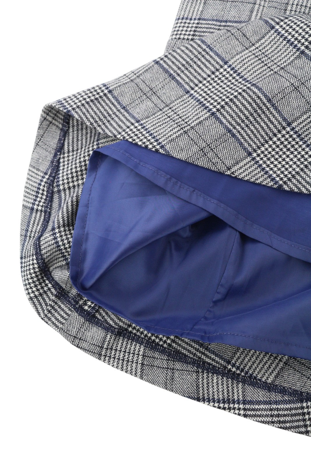 GANT Checked Flare Women Dress EU38 Grey Plaid Mini 3/4 Sleeve Round Neck