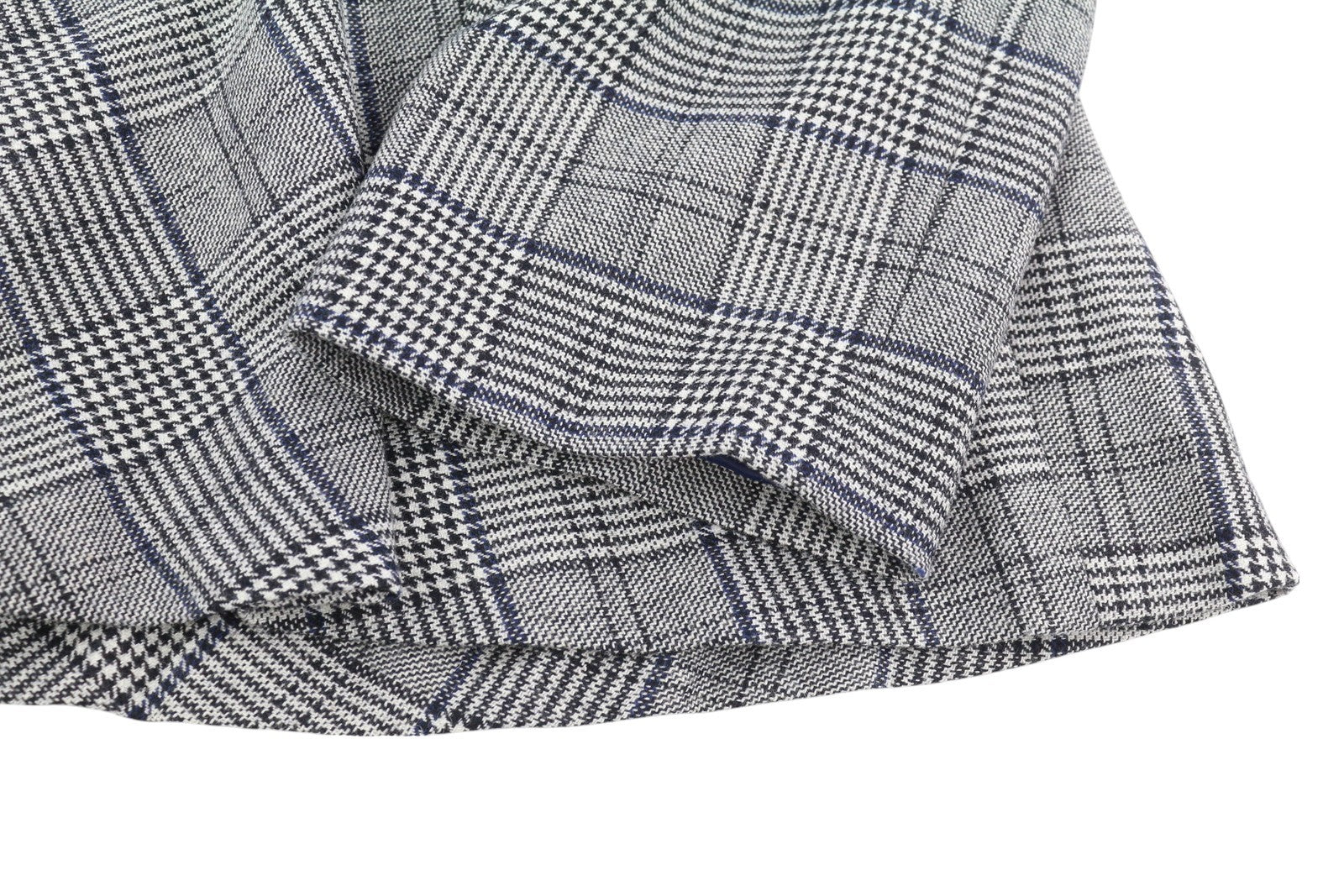 GANT Checked Flare Women Dress EU36 Grey Plaid Mini 3/4 Sleeve Round Neck