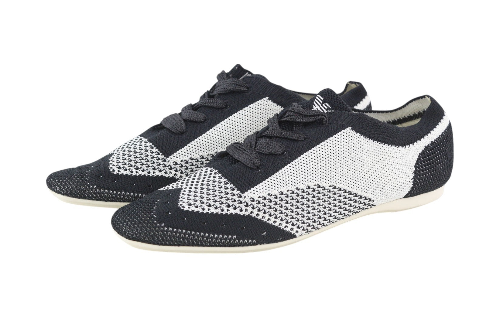 EMPORIO ARMANI Women Sneakers EU37 Low Top Knitted Lace Up Trainers RRP270