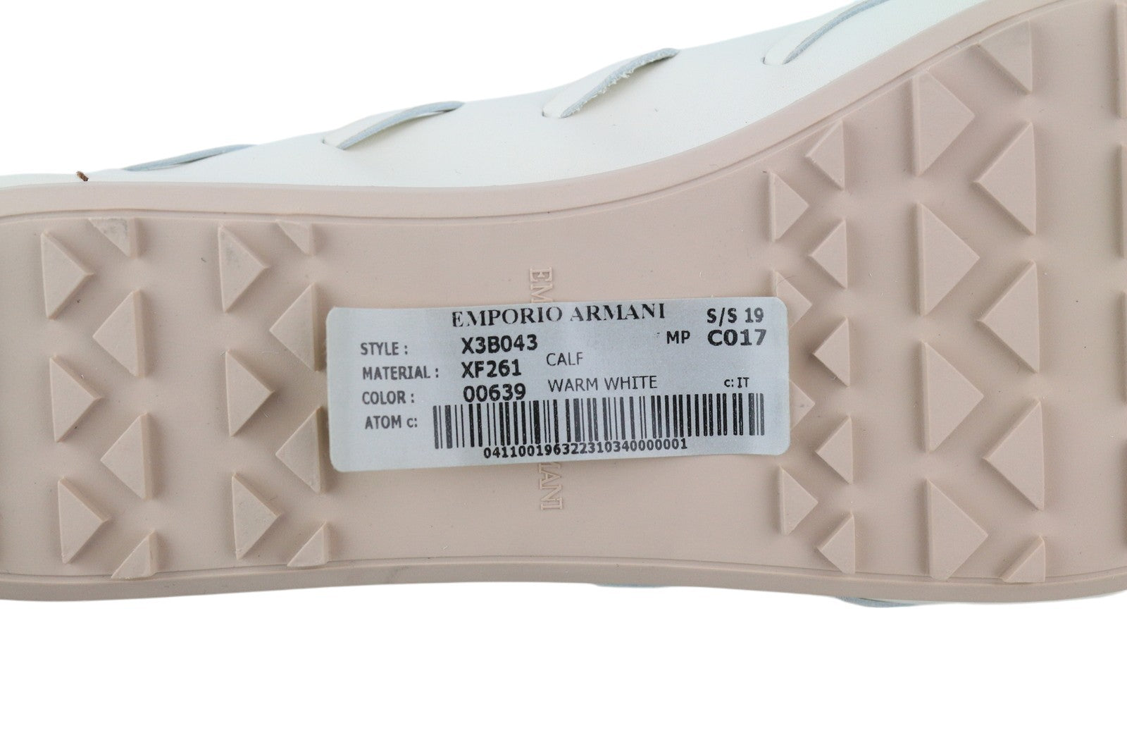 EMPORIO ARMANI X3B043 Women Flats EU37 Off White Calf Leather Driver RRP289