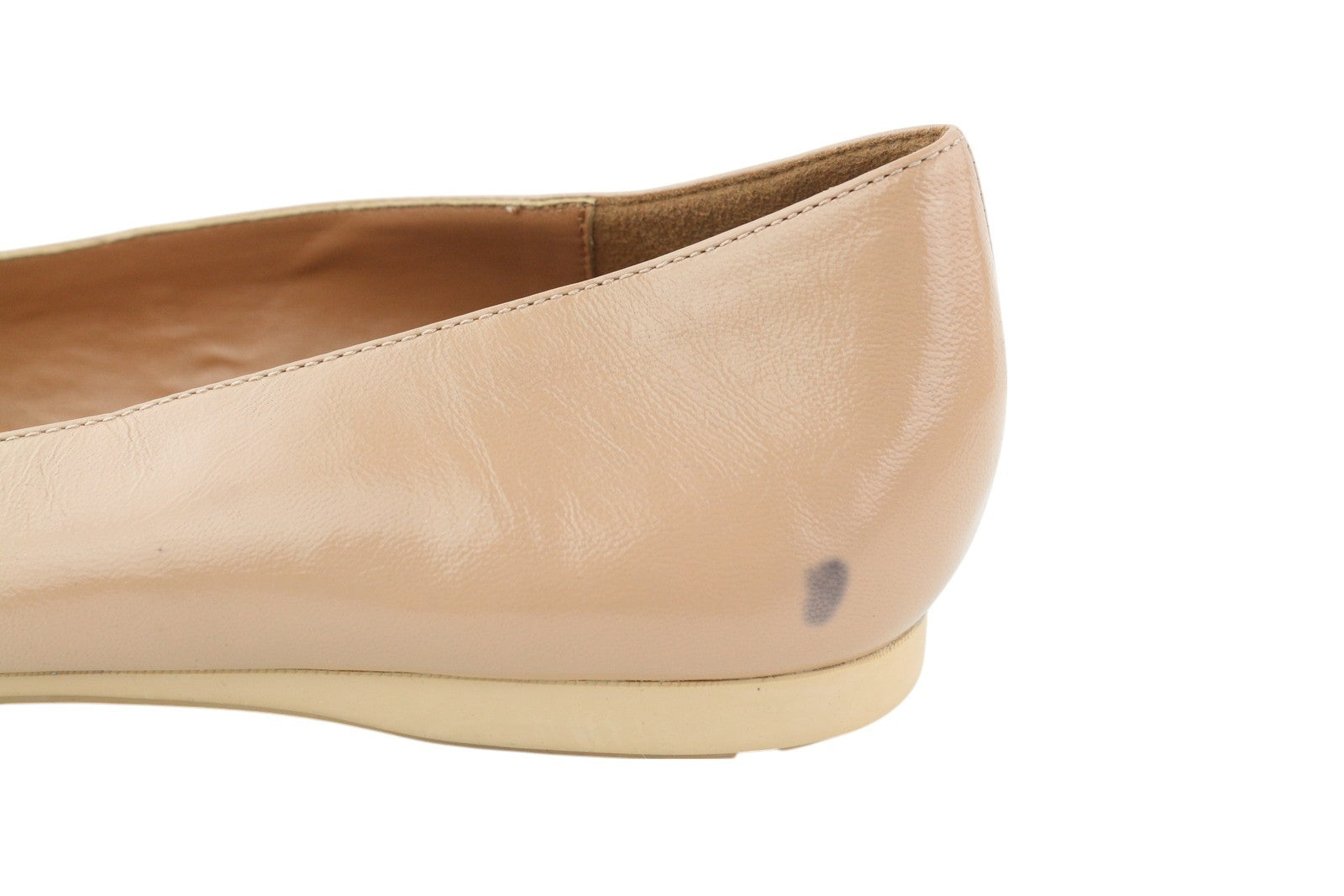 EMPORIO ARMANI Women Flats EU37 Beige Leather Bow Slip Ballerina RRP219