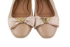 Beige Leather Flats