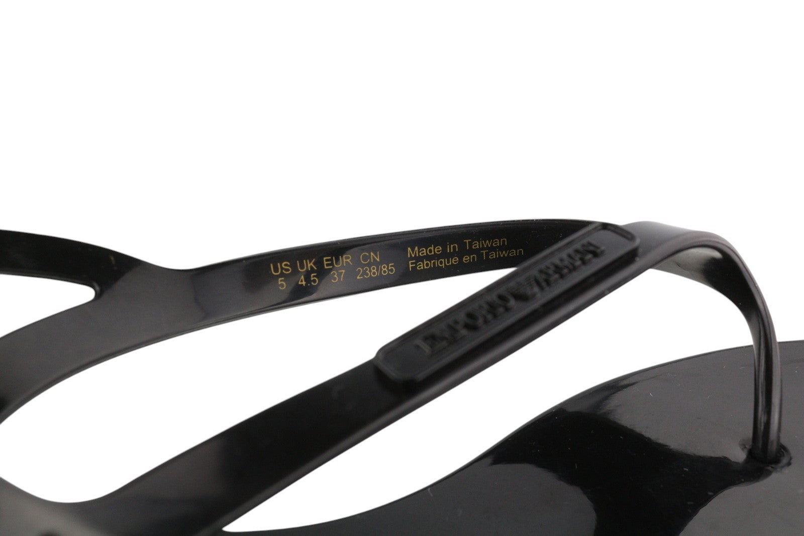 EMPORIO ARMANI Women Sandals EU37 Black Jelly Thong Slingback Open Toe