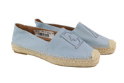EMPORIO ARMANI X35025 Women's Light Blue Leather Espadrilles EU37 Slip On