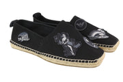 EMPORIO ARMANI X4S023 Men's Black Espadrilles EU43 Slip On Patch Detail