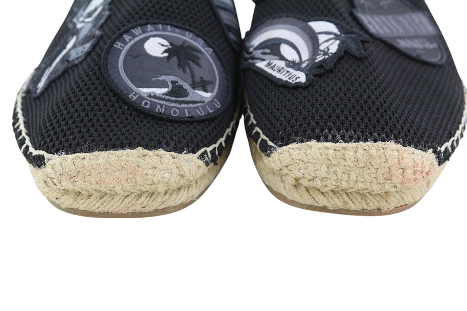 EMPORIO ARMANI X4S023 Men's Black Espadrilles EU43 Slip On Patch Detail