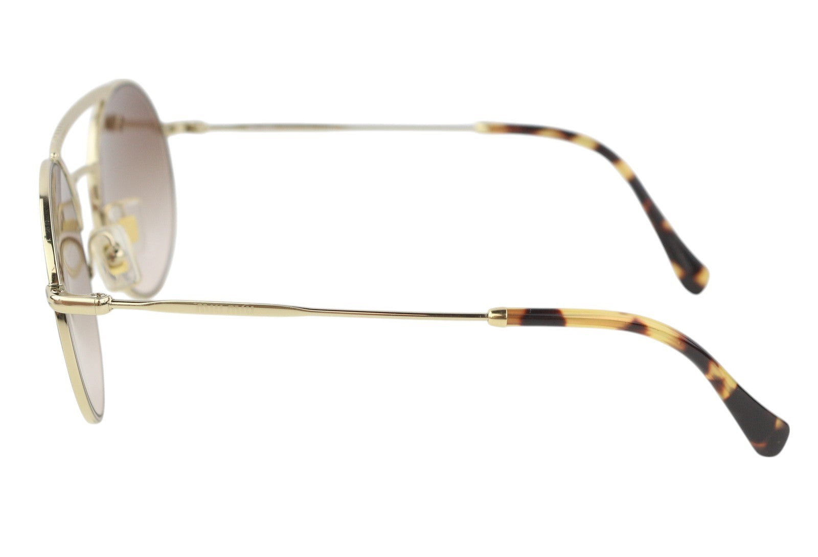 MIU MIU 52V Women's Gold Tone Oval Sunglasses OS Rhinestone Detail