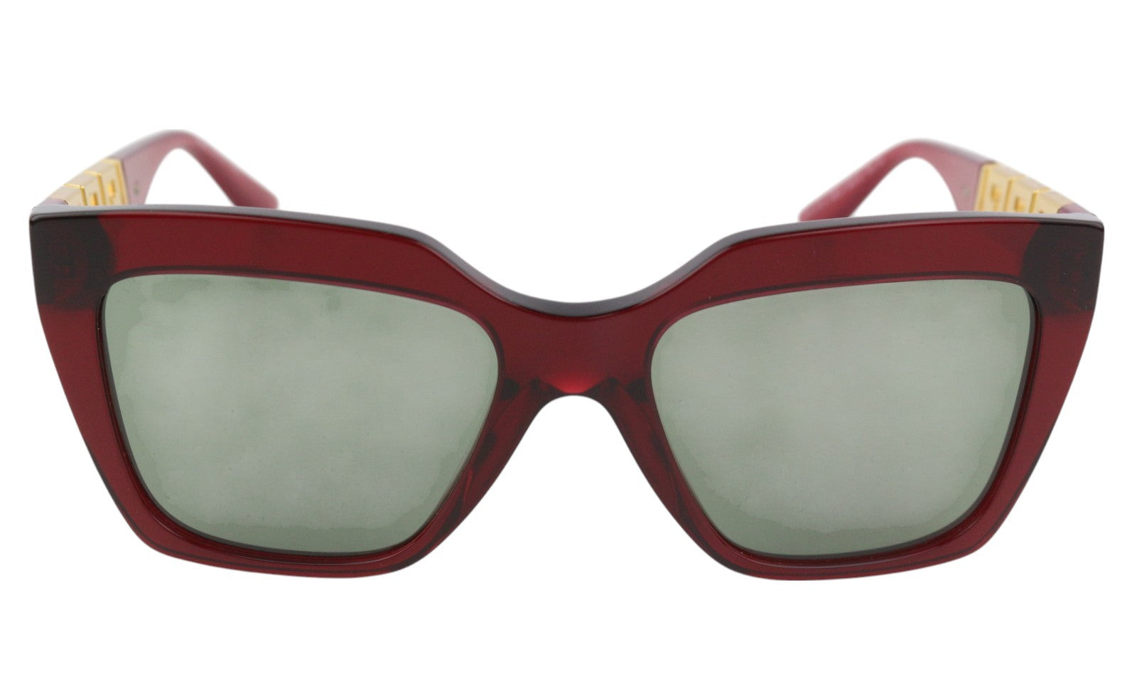 VERSACE 4418 Women's Red Square Sunglasses OS Gold Tone Accents