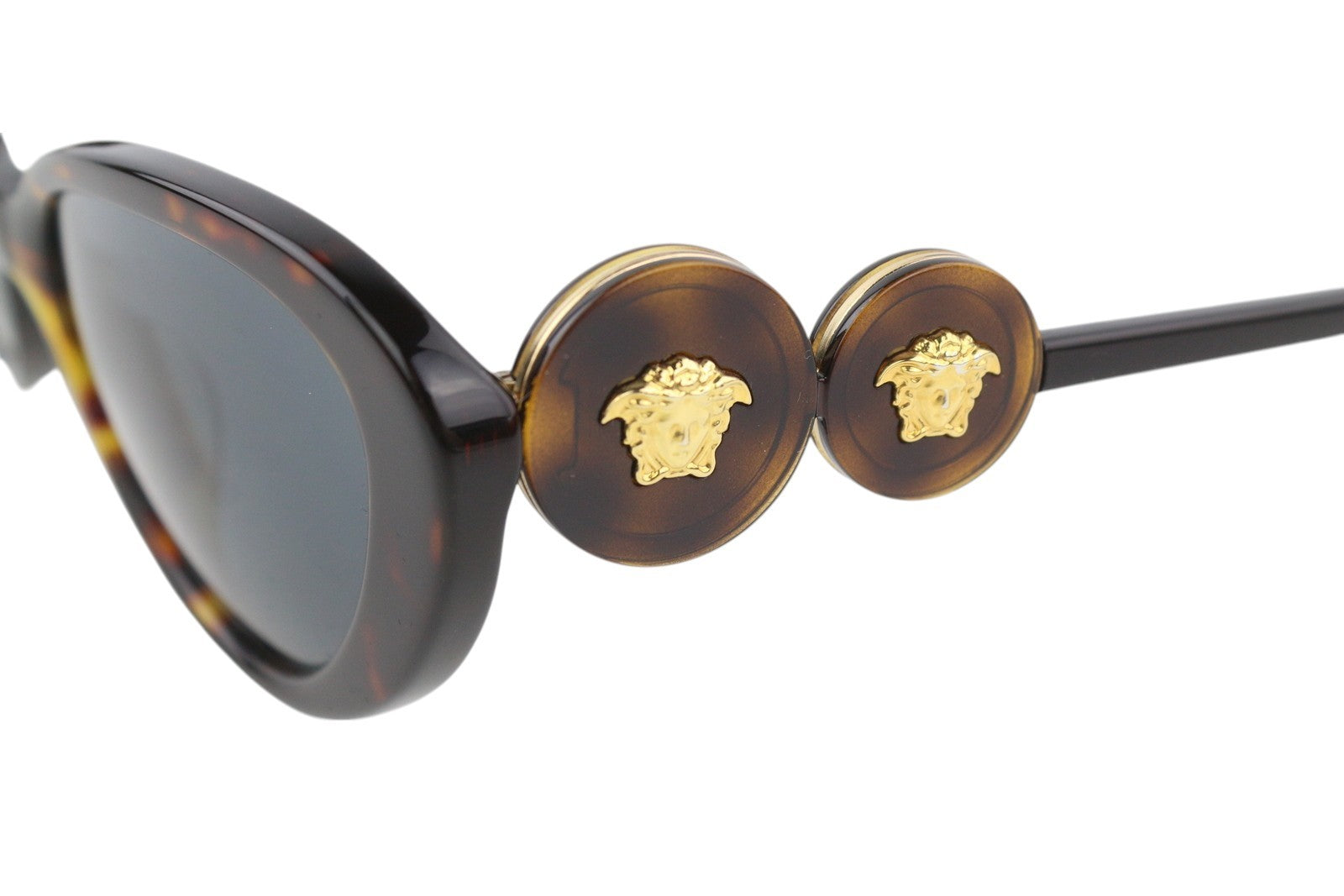 VERSACE 4433 Women's Brown Animal Print Cat Eye Sunglasses OS Tinted