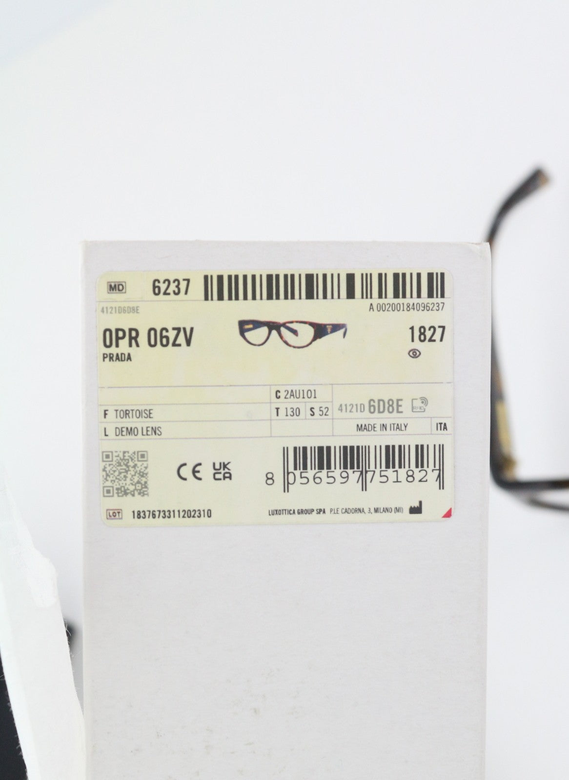 PRADA 0PR06ZV Women's Brown Cat Eye Eyeglasses OS Animal Print Frame