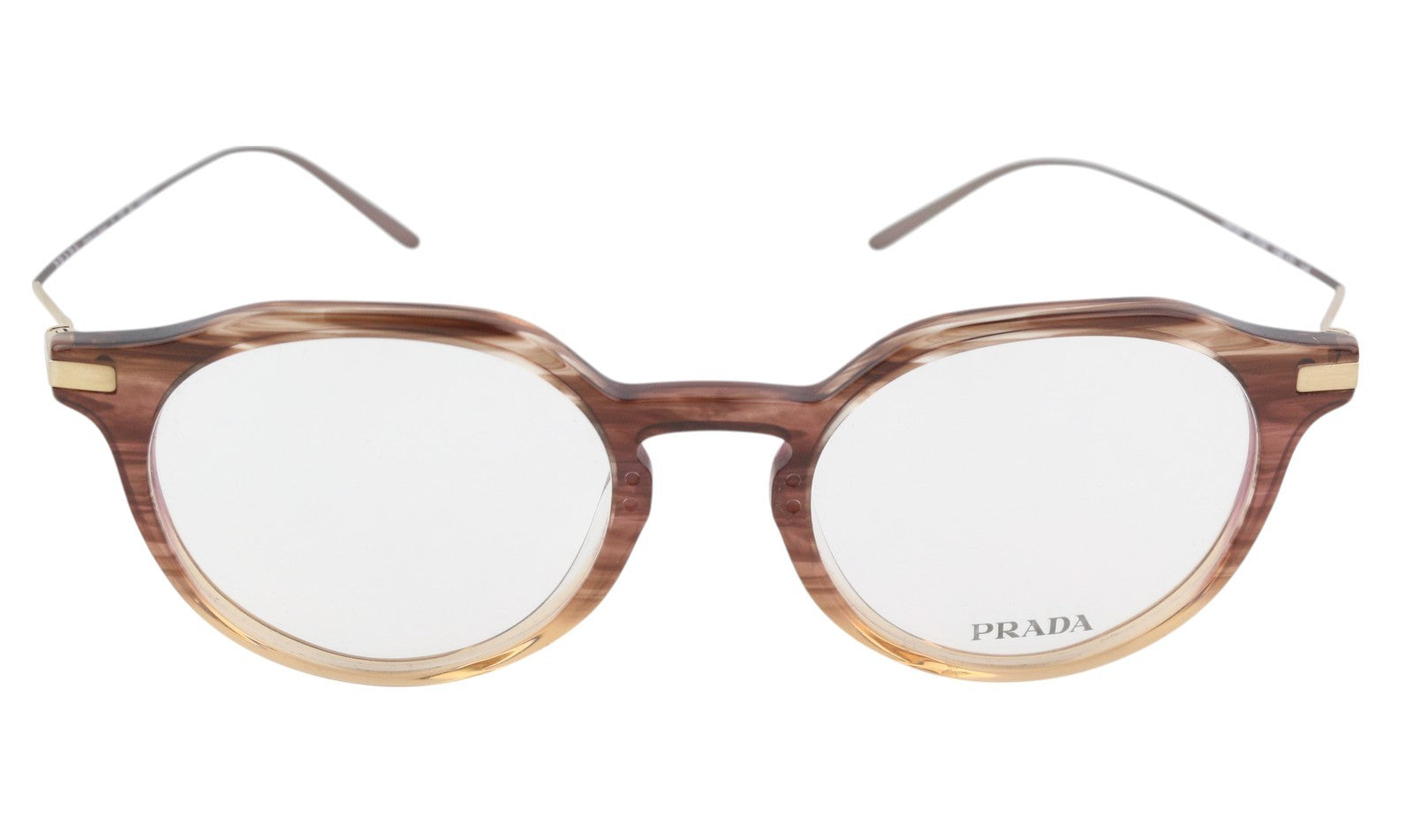 PRADA 0PR06YV Men's Brown Patterned Oval Eyeglasses OS Demo Lens