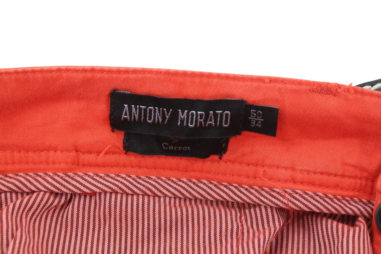 ANTONY MORATO Men's Red Chino Trousers W34 Carrot Fit Pleated Belted