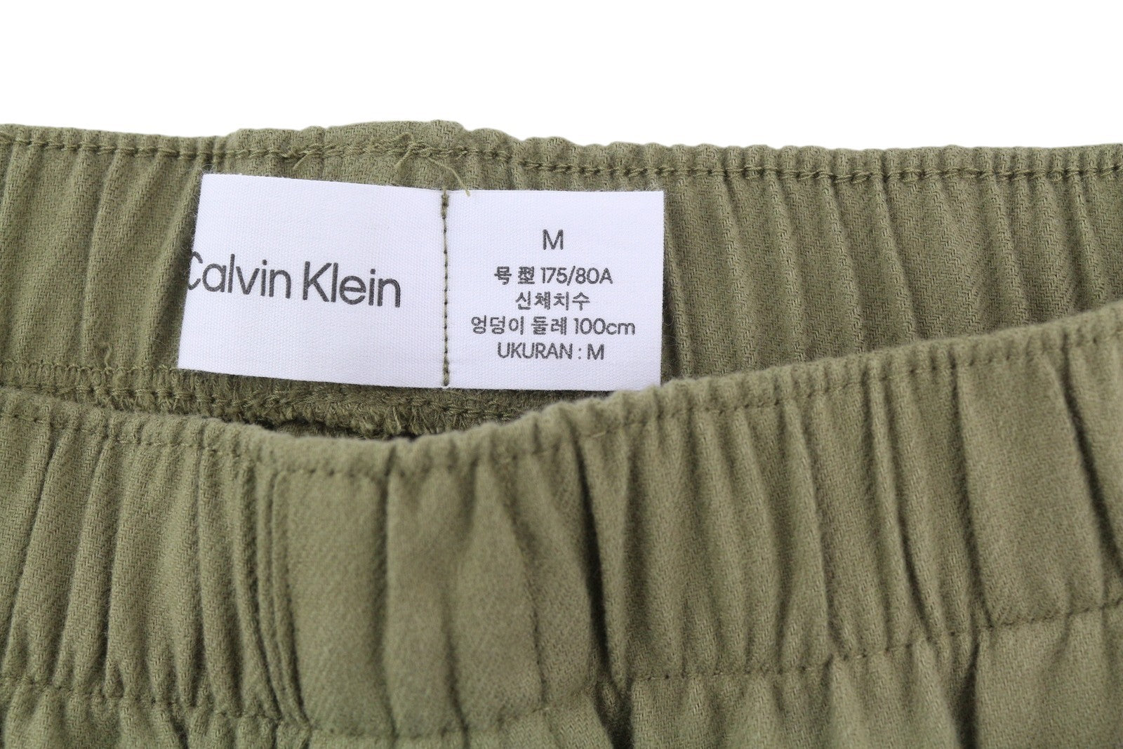 CALVIN KLEIN Men's Green Flannel Lounge Pants M Elastic Waist Regular