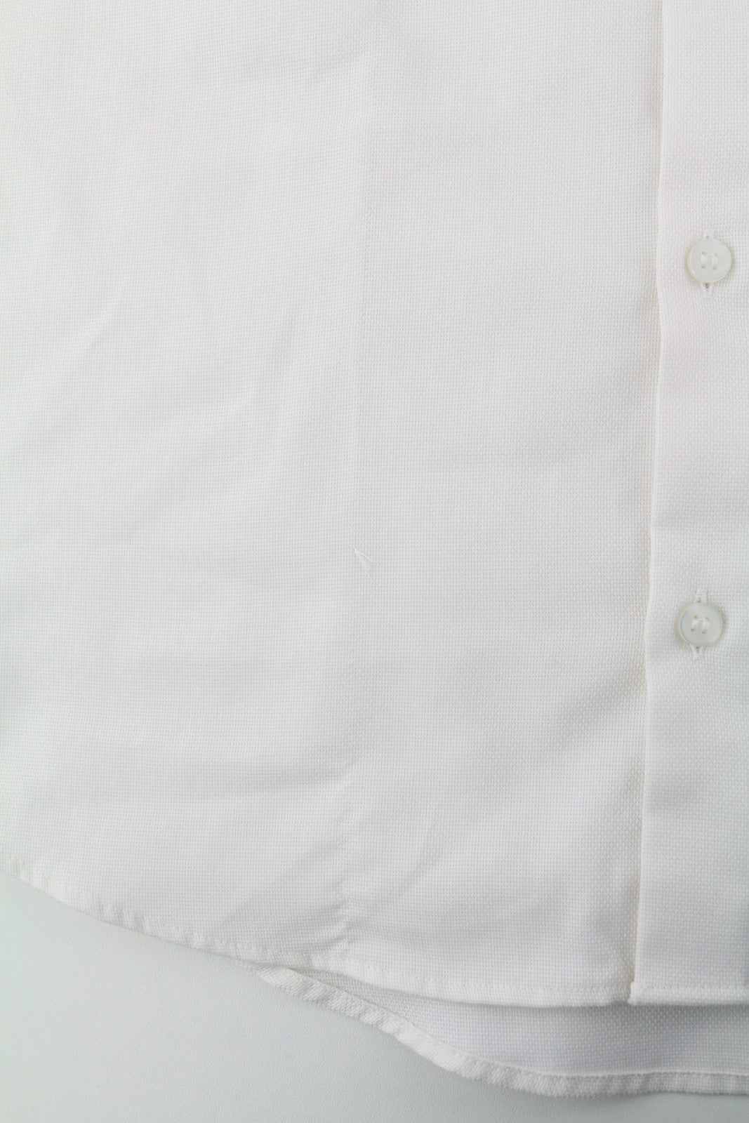 CALVIN KLEIN Tructure Solid Men's White Formal Shirt L Cutaway Collar