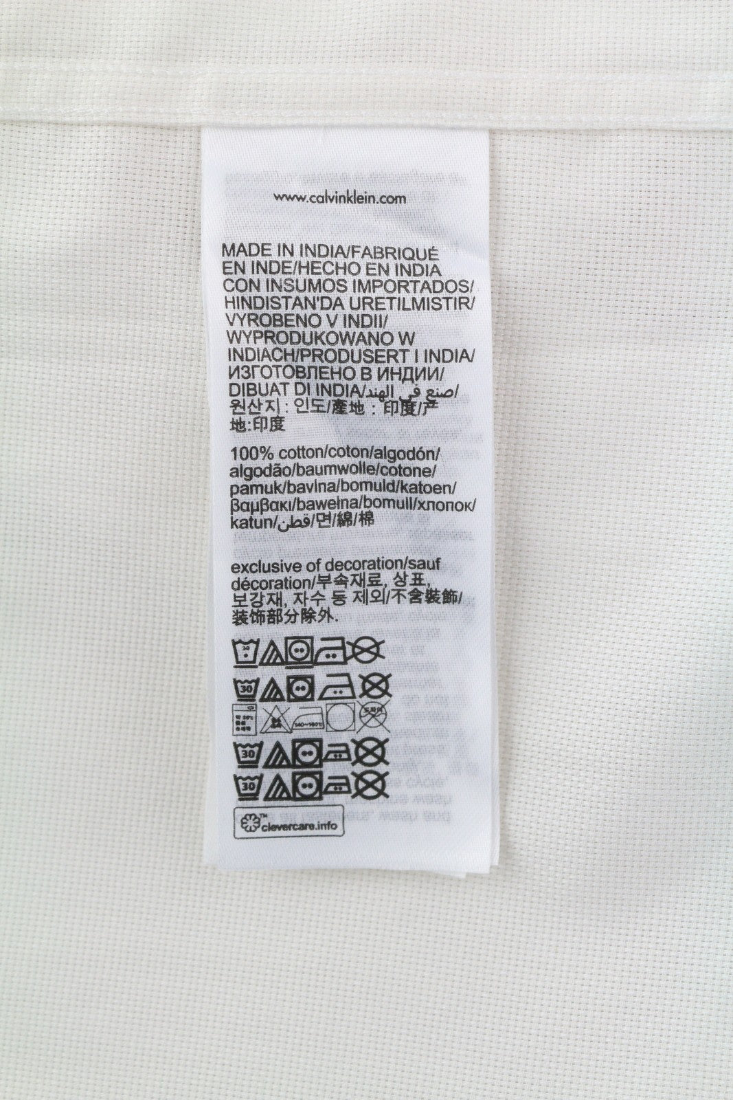 CALVIN KLEIN Tructure Solid Men's White Formal Shirt L Cutaway Collar