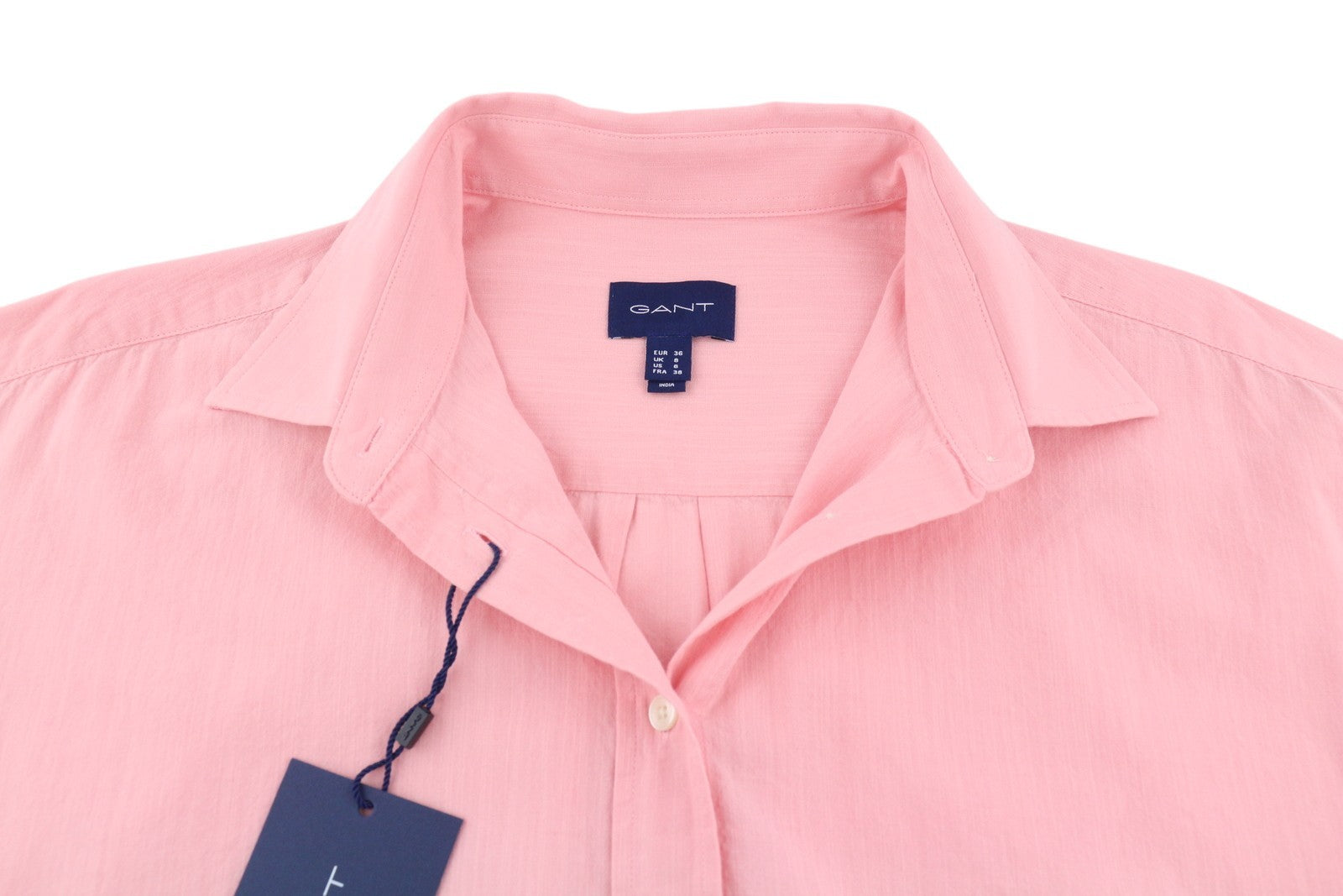 GANT Slub Stripe Women's Long Shirt EU36 Purple Spread Collar