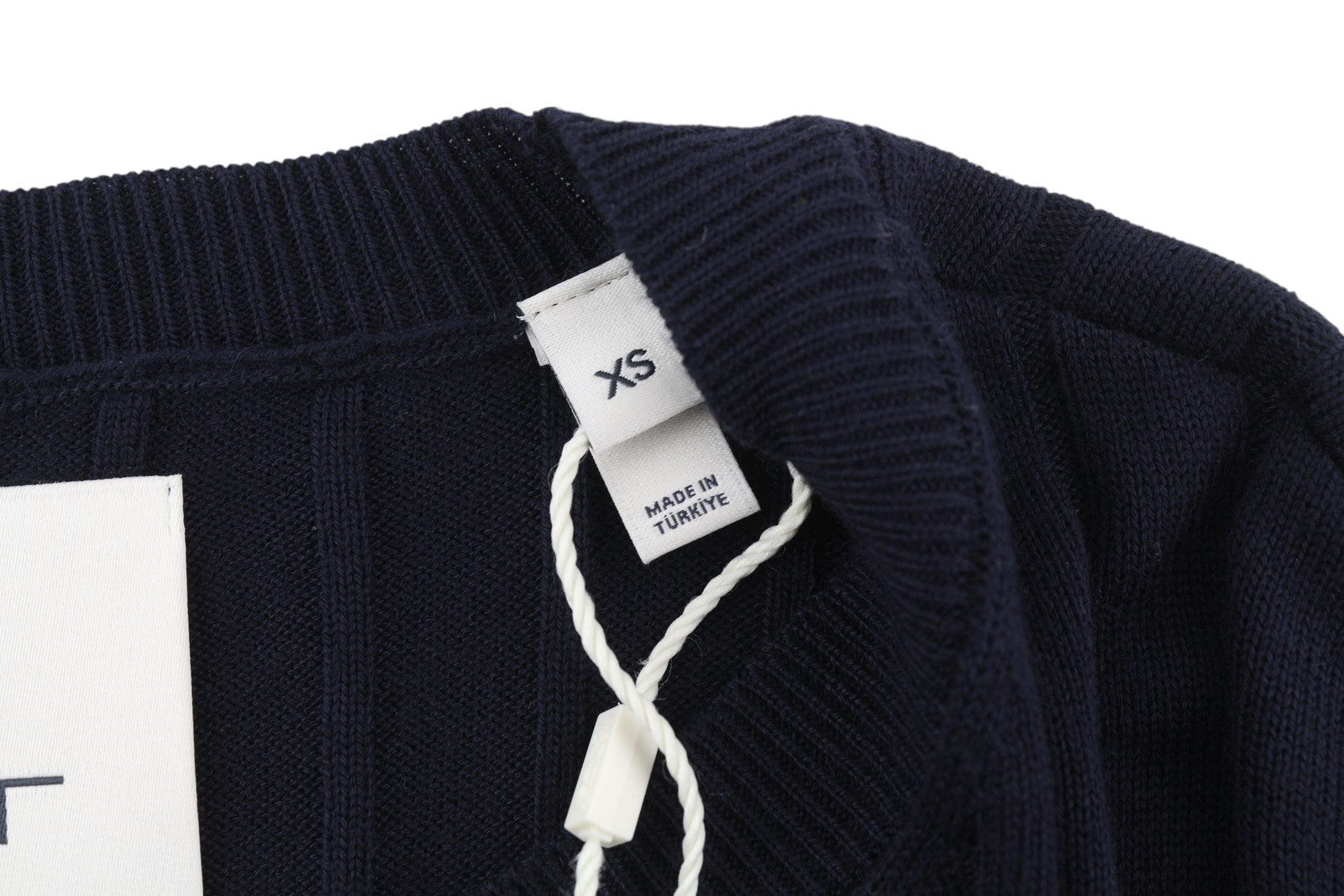 GANT Stripe Rib Knit Women's Jumper XS Blue Merino Silk Blend