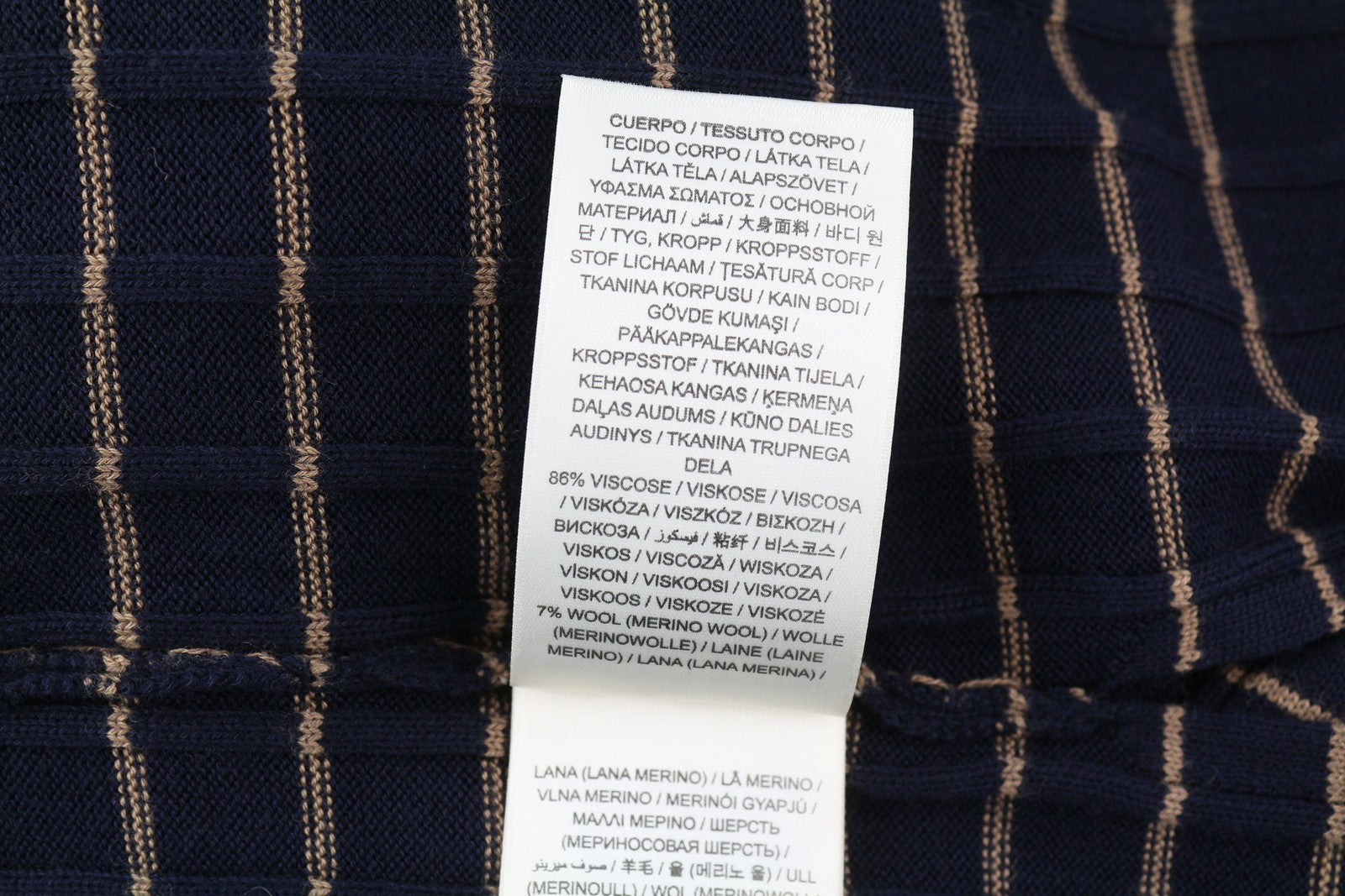 GANT Stripe Rib Knit Women's Jumper XS Blue Merino Silk Blend