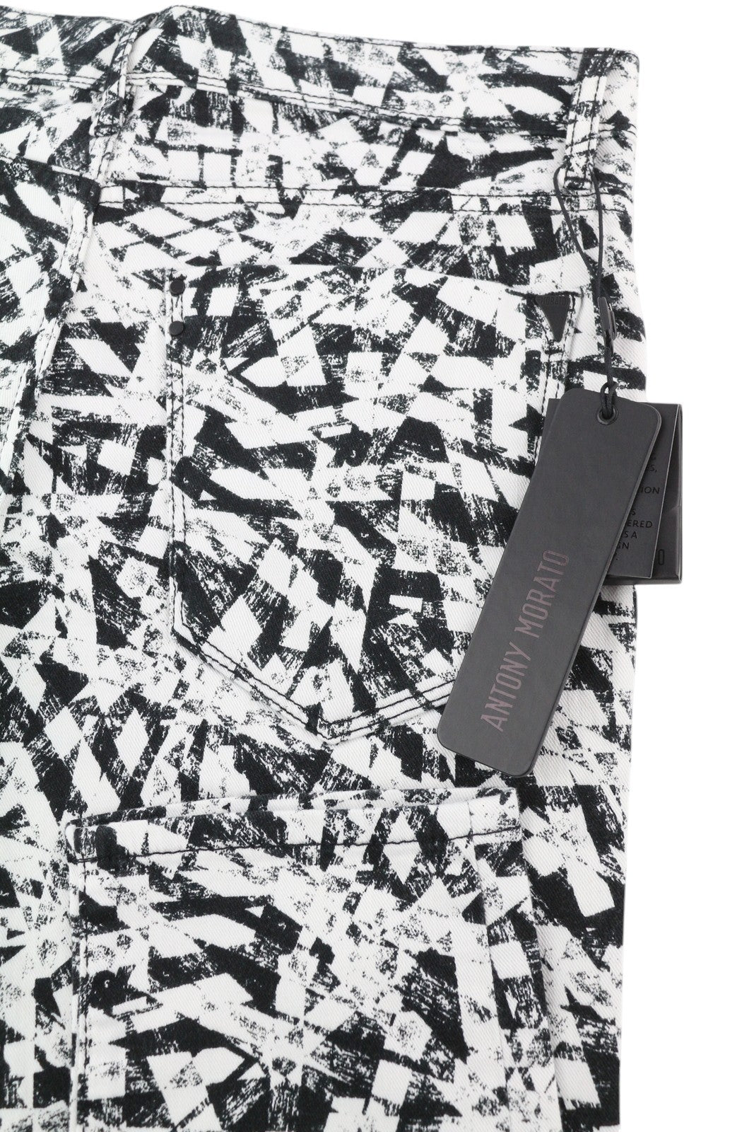 ANTONY MORATO Gilmour Men's Patterned White Trousers W30 Super Skinny RRP130