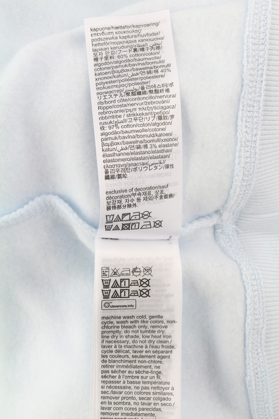 TOMMY HILFIGER Men's Light Blue Hoodie L Logo Hooded Kangaroo Pocket