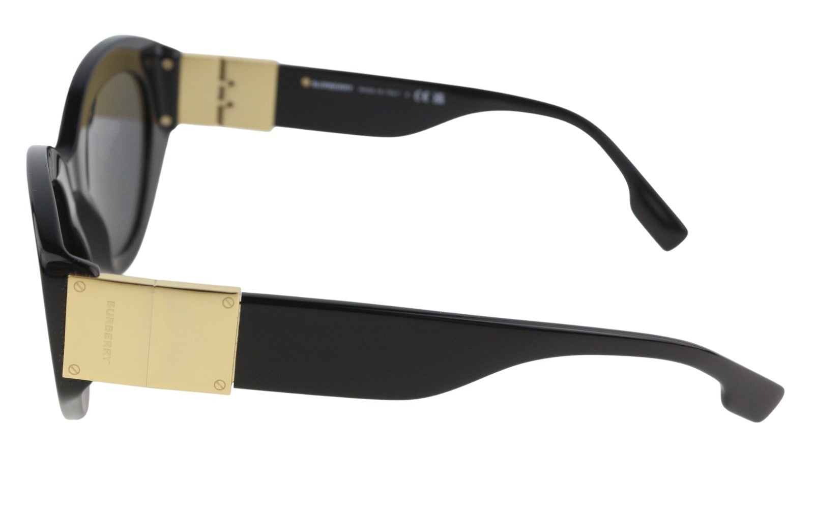 BURBERRY Sophia Women's Black Tinted Sunglasses Cat-Eye Gold Accent RRP250