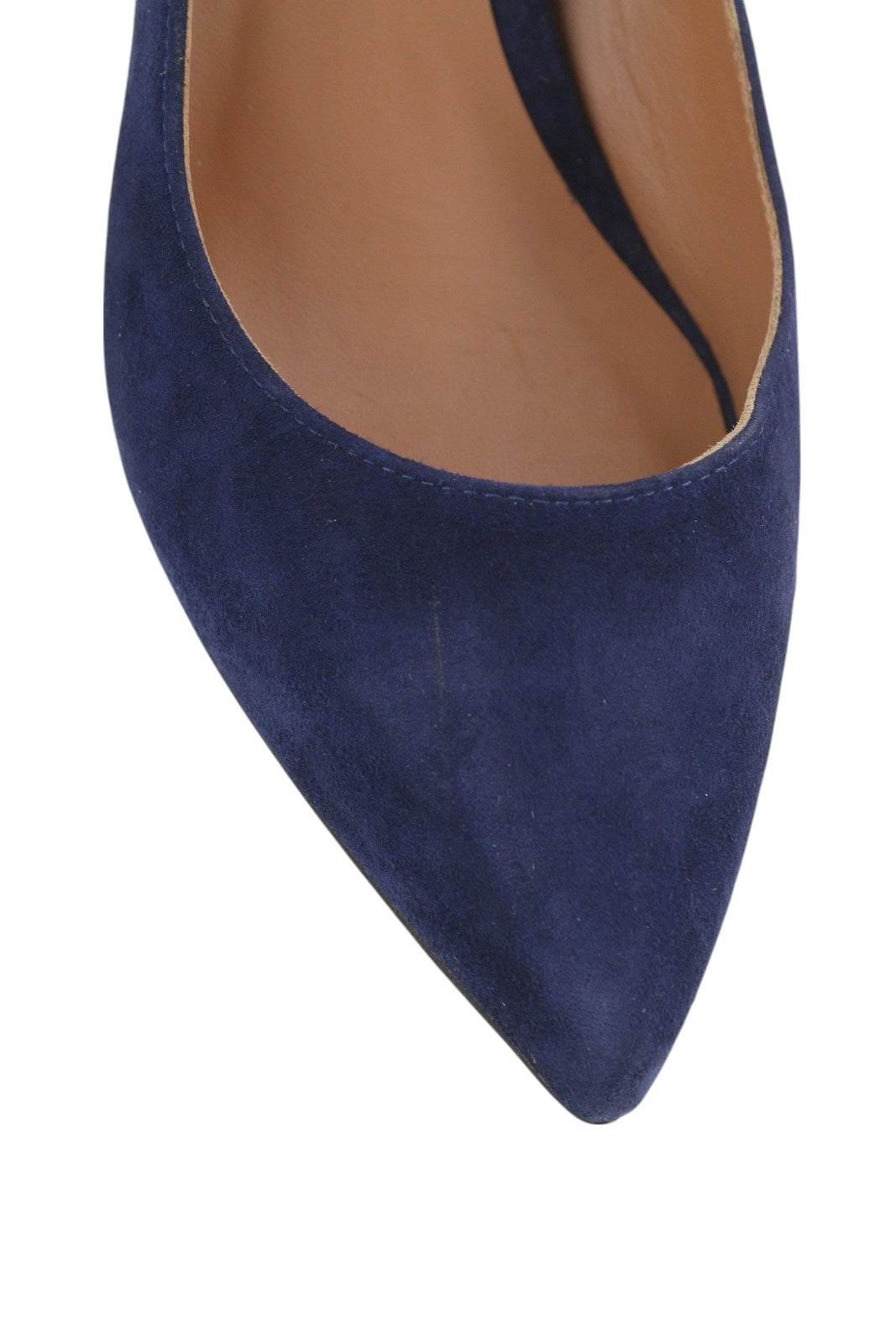 EMPORIO ARMANI Women's Blue Suede Heels EU37 Pointed Toe Buckle Fastening