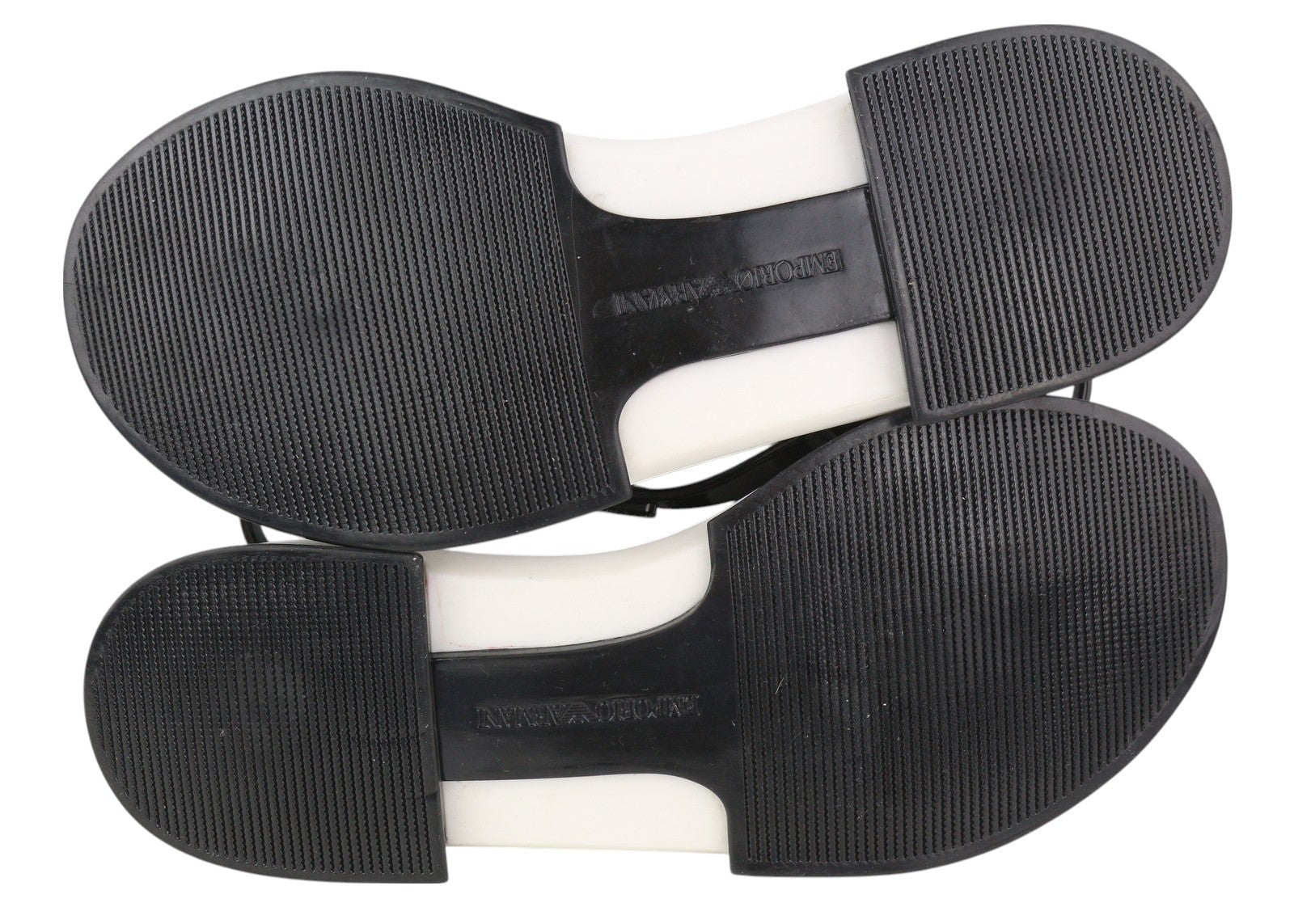 EMPORIO ARMANI Women's Black Jelly Sandals EU37 Thong Slingback Logo