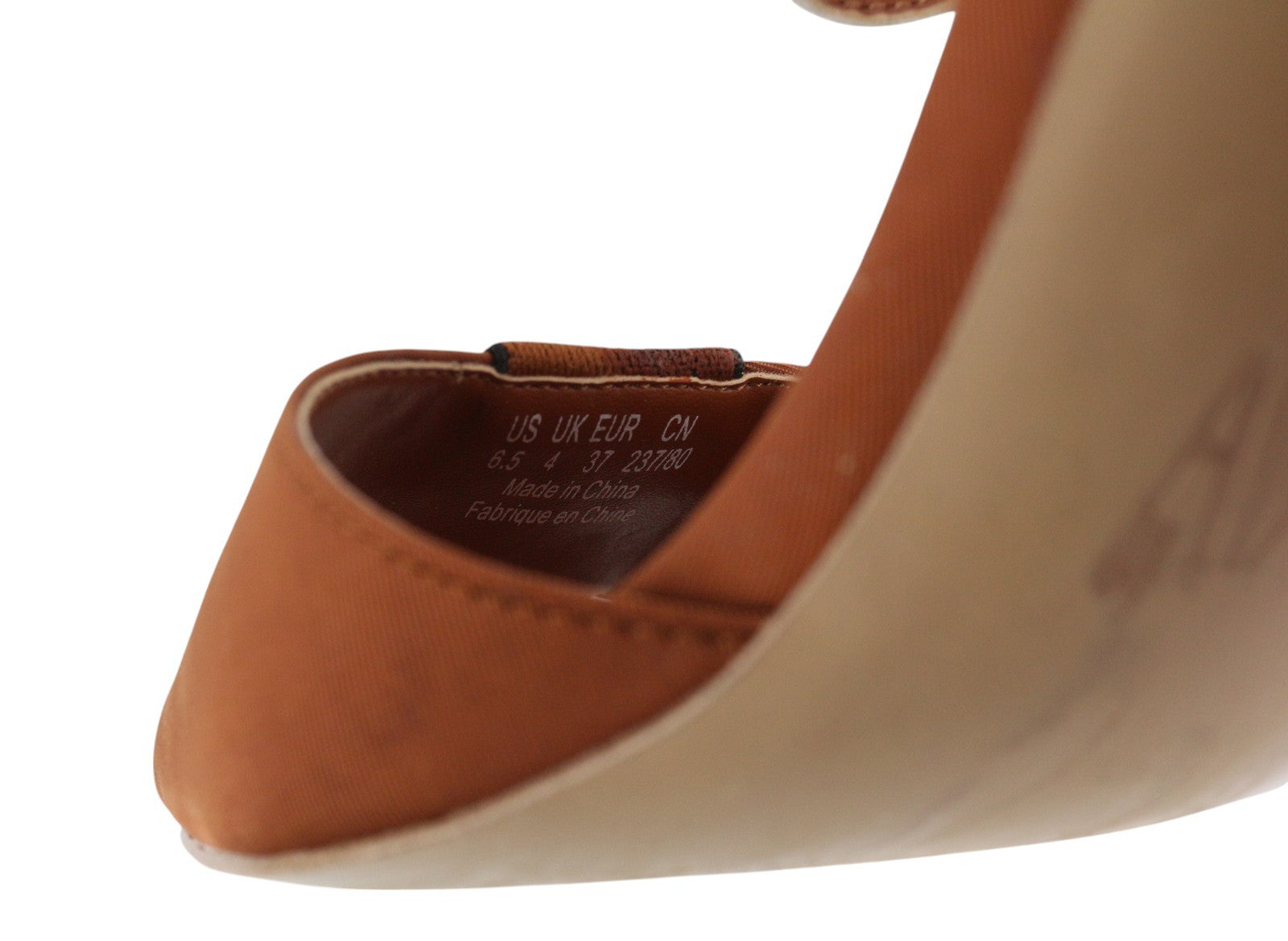 ARMANI EXCHANGE XDP005 Women's Brown Shiny Sandals EU37 Block Heel Detail