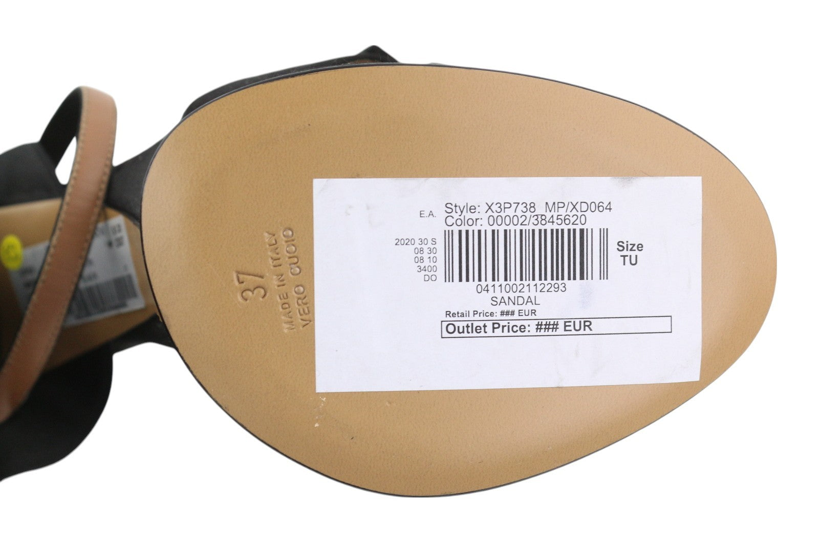 EMPORIO ARMANI X3P738 Women's Black Satin Platform Heels EU37 Open Toe