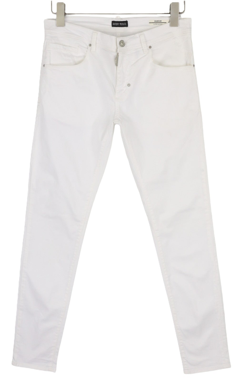 ANTONY MORATO Gilmour Men's Slim White Trousers W30 Zipper Super Skinny RRP130