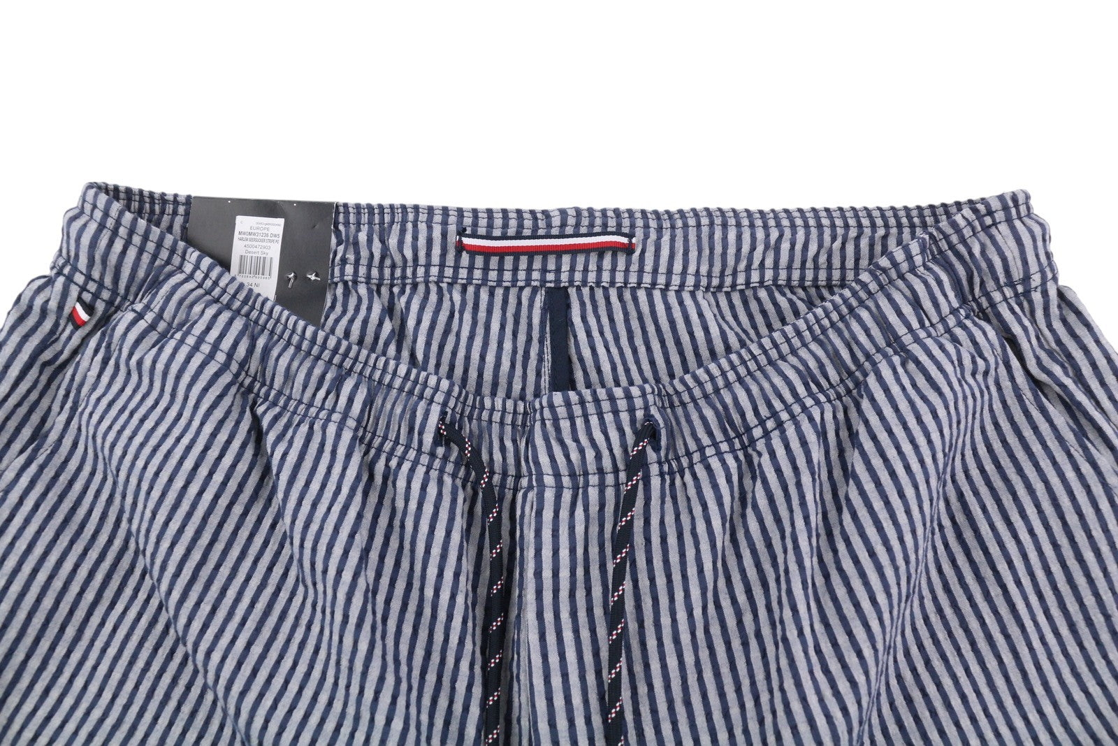 TOMMY HILFIGER Harlem Seersucker Stripe Men's Shorts W34 Blue Relaxed Fit