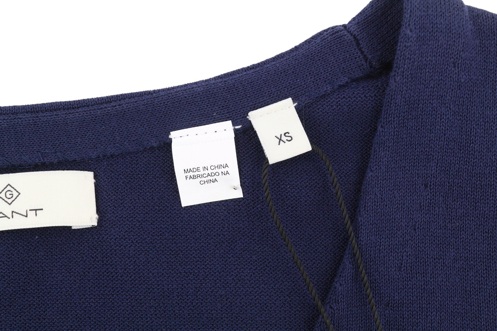 GANT Knitted Pima Cotton Women's Dress XS Blue Sleeveless Round Neck Mini